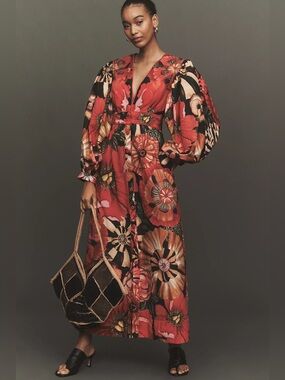 farm rio amazonia forest maxi dress Farm Rio Amazonia Forest Print Maxi Dress In Pink Multi